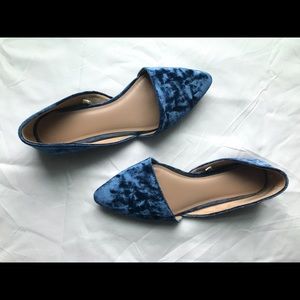a new day blue velvet pointed flats - size 6